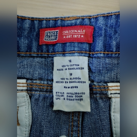 Faded Glory Jean Shorts Size 18 - Picture 3 of 4